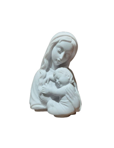 Busto de Virgen con Niño realizado en piedra reconstituida