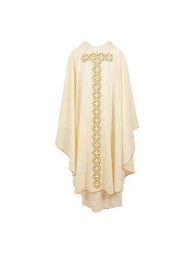 Chasuble in wool decorated with braid