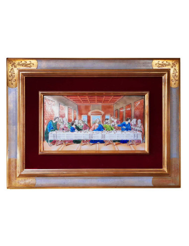 Painting with representation made in enamel of The Last Supper