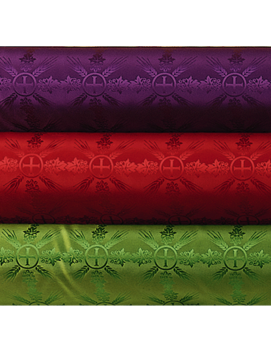 Damask fabric decorated with cross and spikes motifs