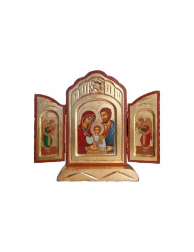 Triptych of Holy Family made in wood