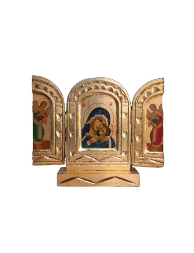 Tríptico Virgen del Perpetuo Socorro o San Miguel en madera