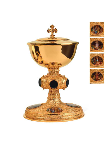 Ciboria with onyx and enamels