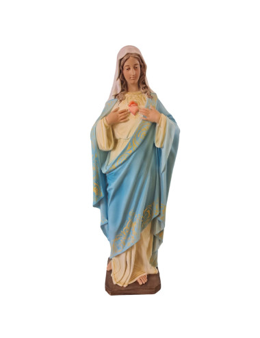 Imagen del Sagrado Corazón de María realizado en fibra de vidrio coloreada