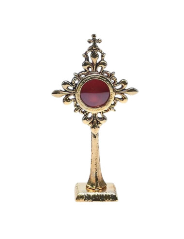 Classic style Reliquary made in gold plated brass with hole for a relic of 3 cm