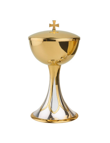 Modern style ciboria made in two tones brass of elegants lines