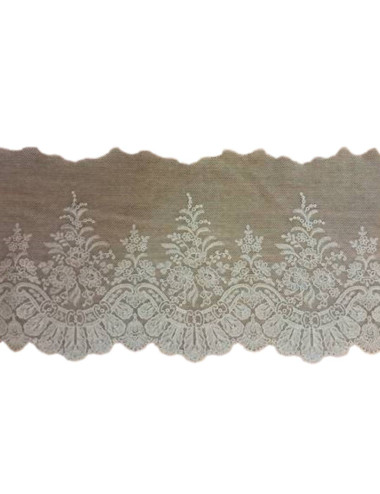 Lace made in nude color decorated with floral motifs