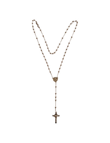 Rosary made in sterling silver with the medal and the cross of Saint Benedict
