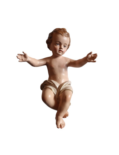 Niño Jesús tumbado realizado en madera