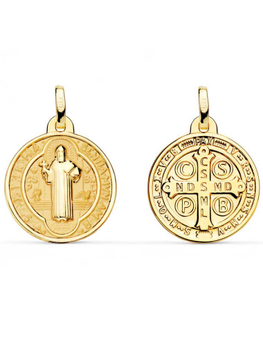 Medalla de oro con imagen de Virgen o Santo