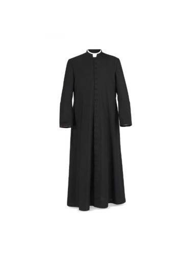 Black cassock made in lightweight made in mixed wool