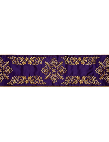Galón para confección morado con motivos florales
