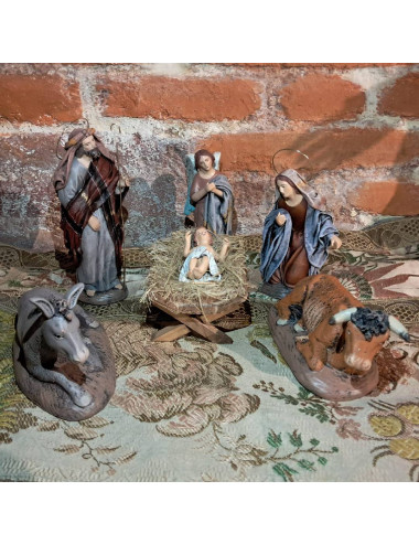 Murcian style nativity set made in clay and fabric