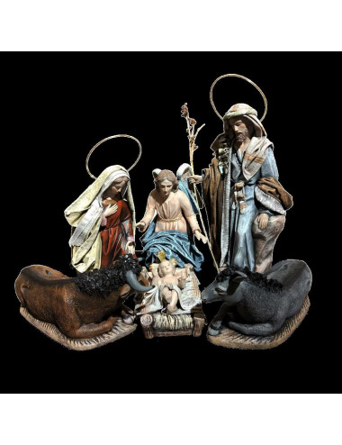 Nacimiento realizado en barro y tela de la escuela murciana