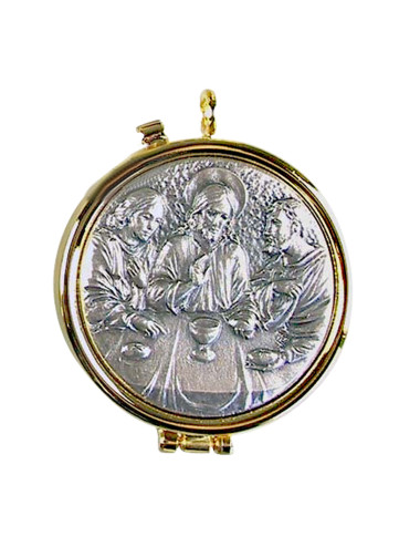 Hosts Box made in two tones brass with Last Supper