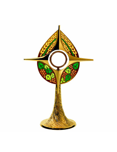 Modern Monstrance stained glass