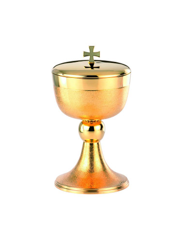 Ciborium of modern style in gold plated brass