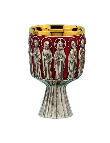 Chalice and dish Paten contemporary style Last Supper