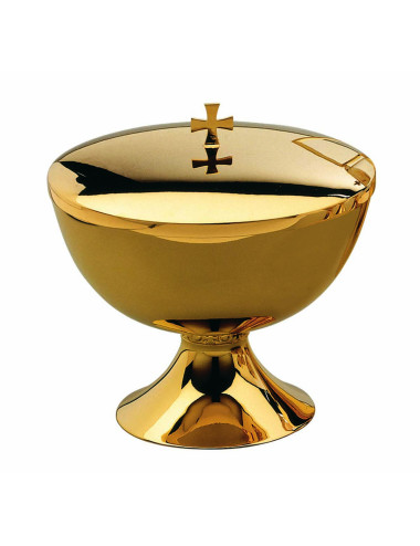 Modern Ciborium in gold plated brass