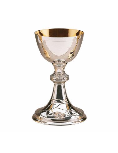 Chalice of modern style in sterling silver or silver plated brass