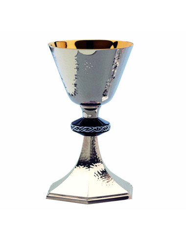 Classic Chalice with Paten hammering Thorn Cross