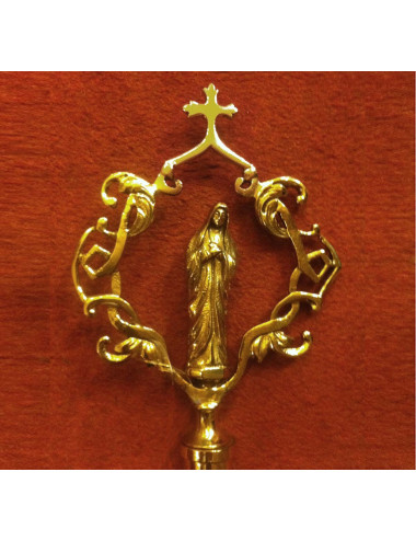 Scepter gold plated brass Our Lady of Sorrows