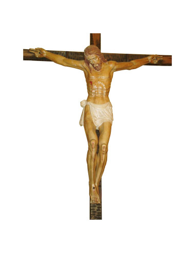 Cristo Crucificado talla madera abedul