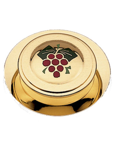 Hosts box with paten decorated with grapes motif
