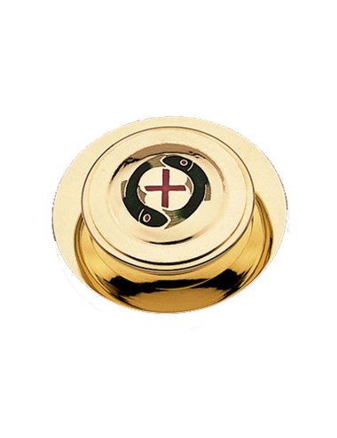 Hosts box with paten with fish motif