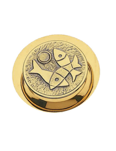 Hosts box with paten and fish motif