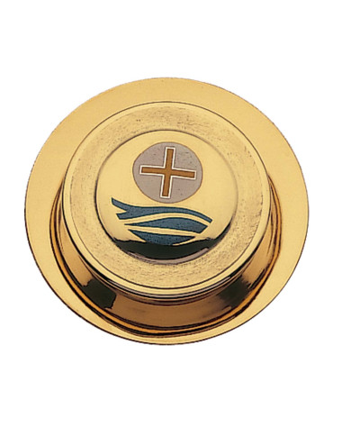 Hosts box with paten cross and sea motifs