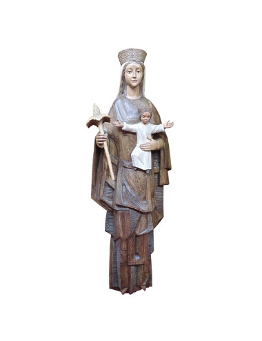 Virgen con niño realizados en talla de madera