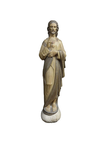Sagrado Corazón de Jesús en talla de madera
