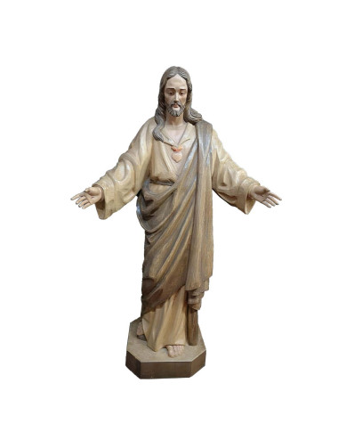 Sagrado Corazón de Jesús en talla de madera