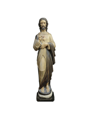Sagrado Corazón de Jesús en talla de madera