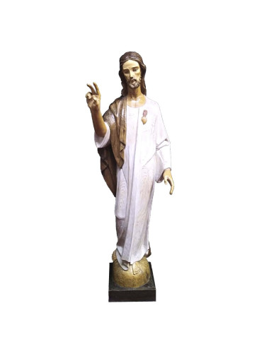 Sagrado Corazón de Jesús en talla de madera