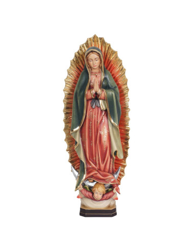 Virgin of Guadalupe image made in wood carving