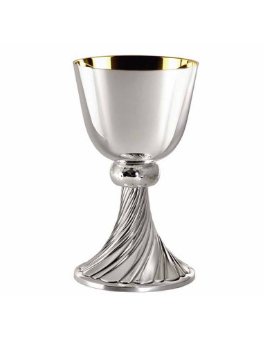 Chalice of modern style in silver plated brass