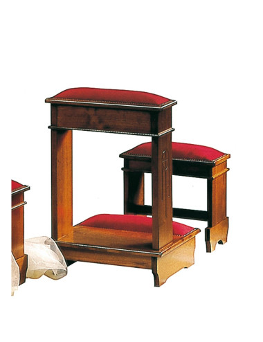 Kneeler made in wood and velvet