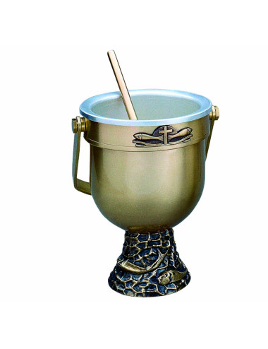 Holy Water Pot and sprinkler with fishes
