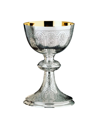 Chalice sterling silver Romanesque Apostles and Evangelists