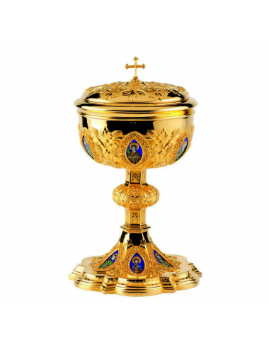 Gothic Ciborium Apostles enameled medallions