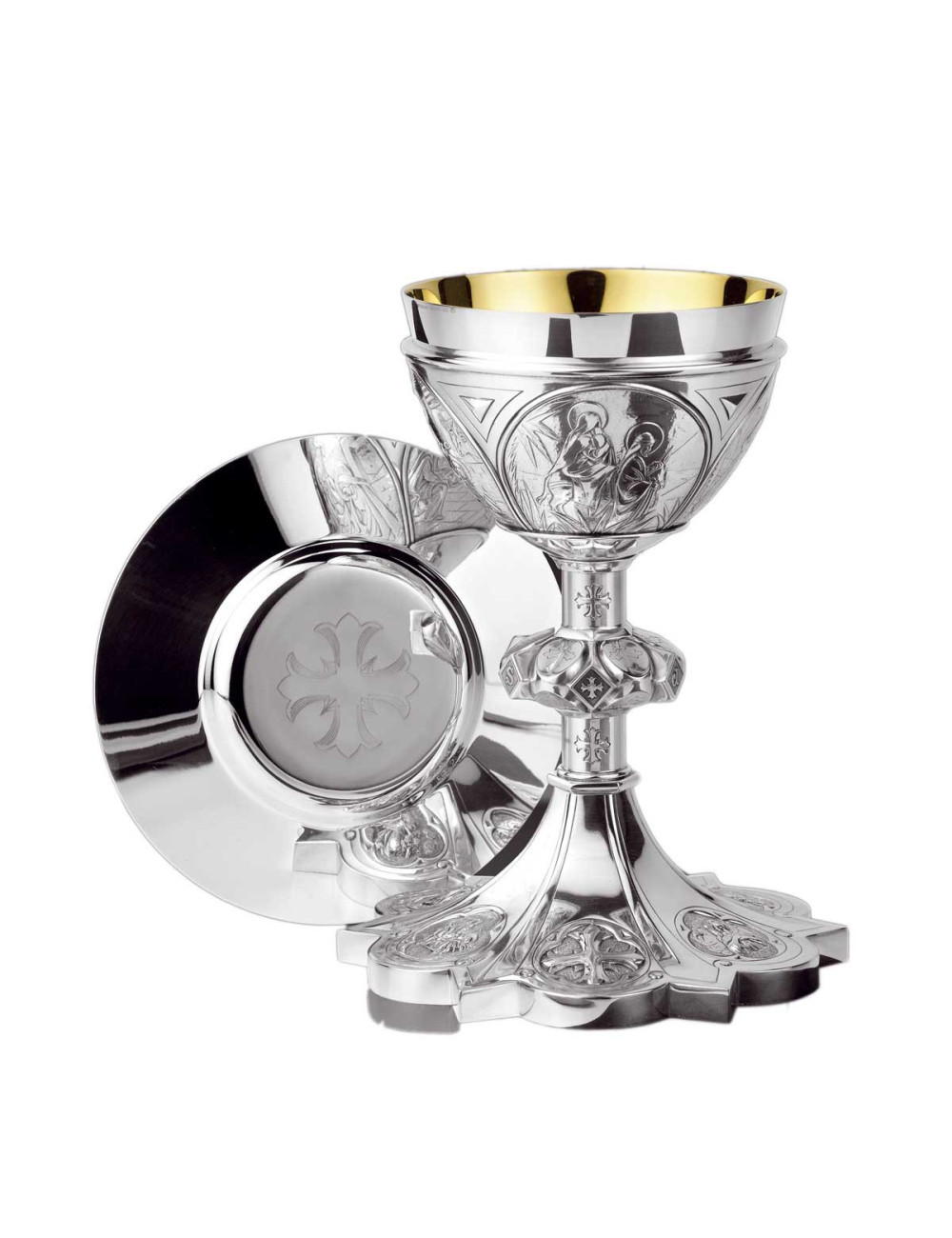 Chalice with Hexagon Base and Paten 
