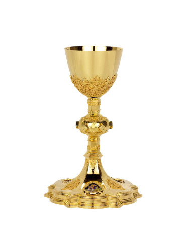 Gothic Chalice and Paten enameled medallions