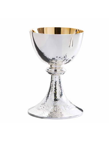 Chalice classic style with hammering and inscription