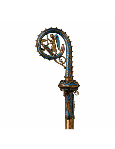 Bishop's Crozier gold plated enameled brass