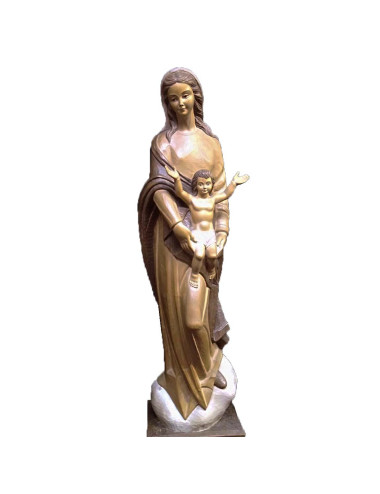 Virgen con niño realizados en talla de madera