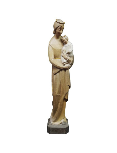 Imagen de la Virgen abrazando al Niño talla de madera