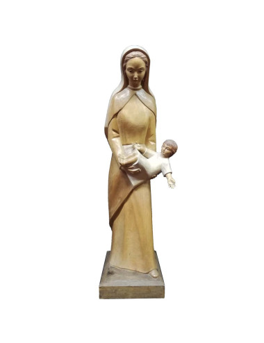 Imagen de Virgen con el Niño en talla de madera