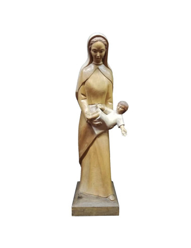 Imagen de Virgen con el Niño en talla de madera